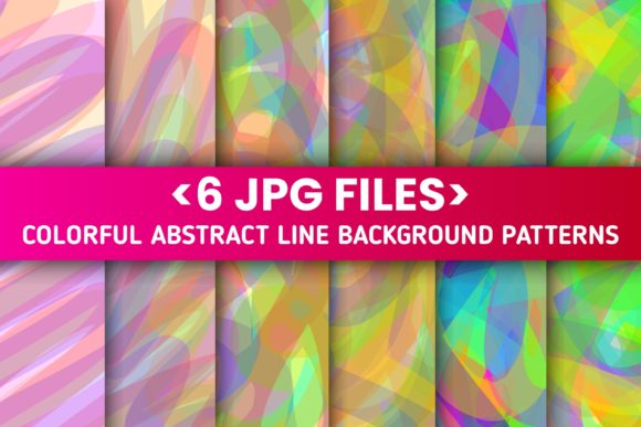 6 Set Colorful Abstract Line Patterns