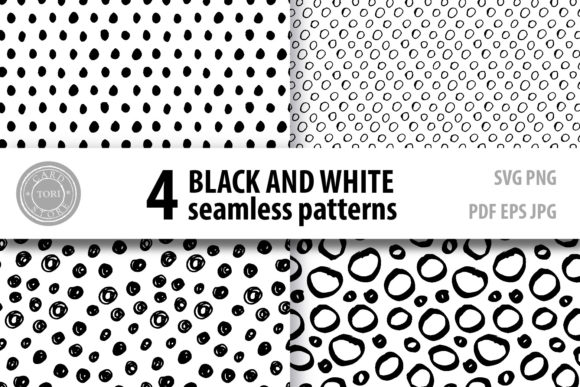 Black and White Seamless Patterns Papers: Versatile, Hand-Painted Digital Resources for Designers and Makers
