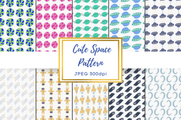 Cute Space Patterns Bundle