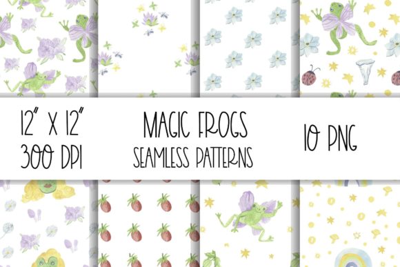 Frogs Seamless Patterns: Watercolor Celestial Design Meets Real-World Creative Flexibility