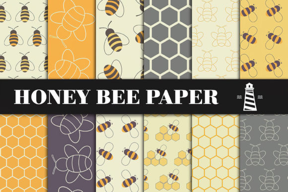 Honey Bee Patterns: 12 Ready-to-Use Digital Papers for Real Creative Work