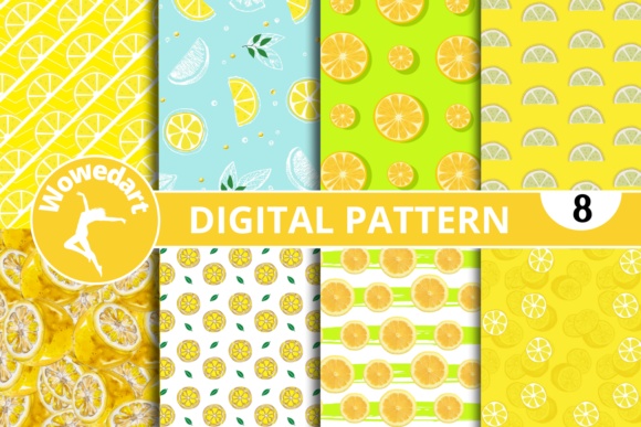 Lemon Digital Paper Patterns Packs