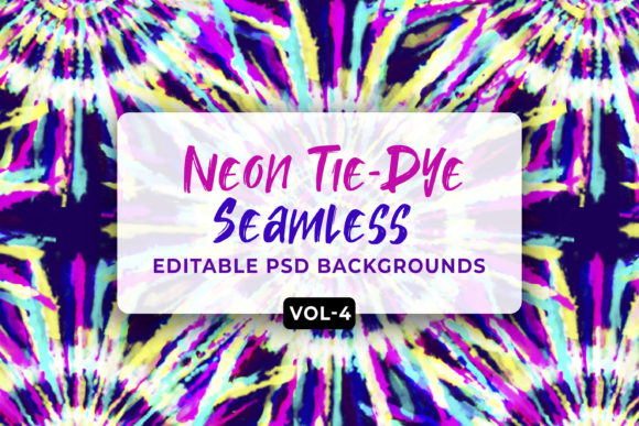 Neon Tie-Dye Seamless Patterns V-04