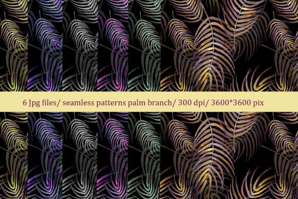Palm Branch Seamless Patterns: Hand-Drawn Watercolor Elegance for Modern Design
