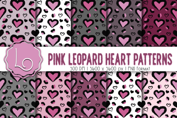 Pink Leopard Heart Patterns
