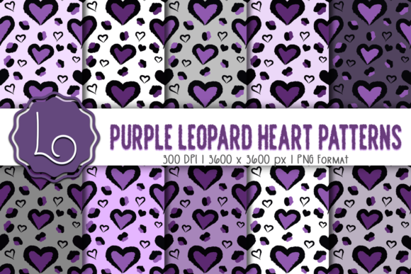 Purple Leopard Heart Patterns