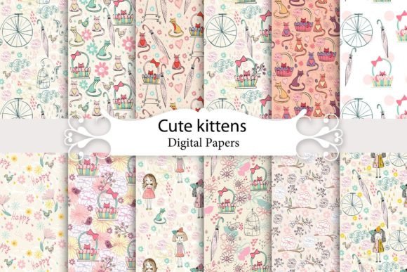 Seamless Patterns with Cats: Versatile Digital Papers for Creative Professionals and Hobbyists