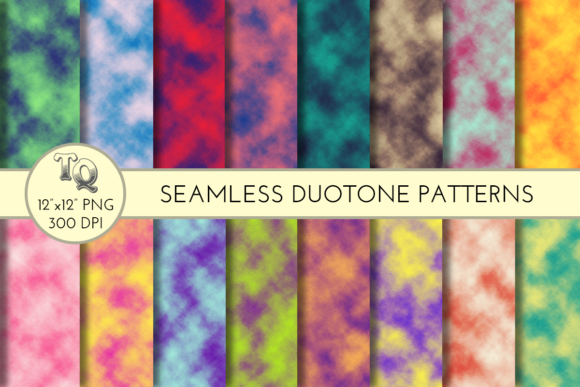 Seamless Textured Duotone Patterns