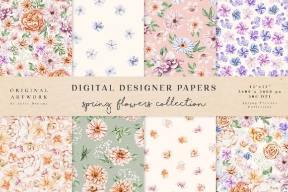 Spring Flowers Watercolor Patterns: Seamless Integration for Real Creative Workflows