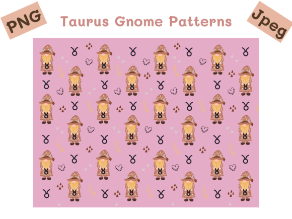 Taurus Gnome Patterns PNG JPEG: High-Resolution Digital Art for Real Projects